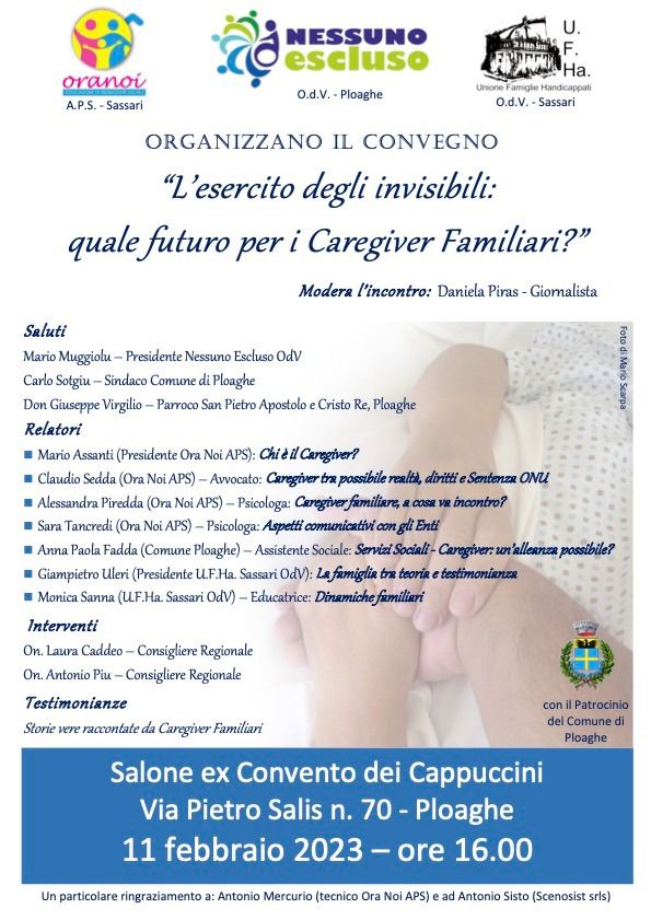 Convegno "L'esercito degli invisibili: quale futuro per i Caregiver familiari?" - sabato 11 febbraio