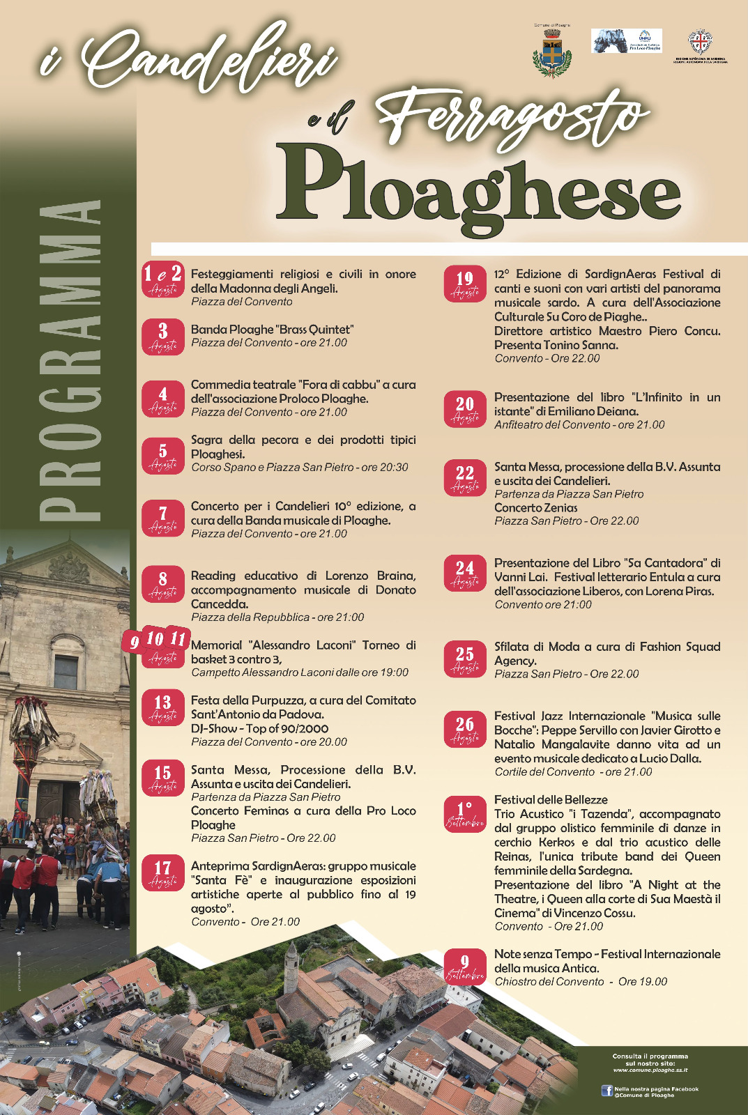 Programma "I Candelieri e il Ferragosto ploaghese 2023"