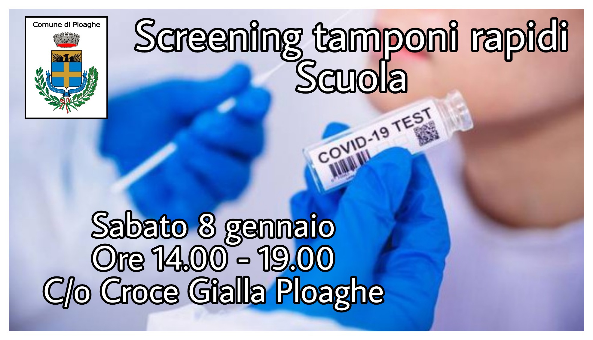 Avviso: Screening tamponi rapidi Scuola - sabato 8 gennaio