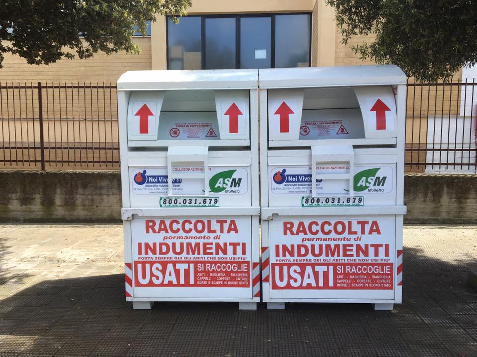 Sospensione servizio conferimento indumenti usati