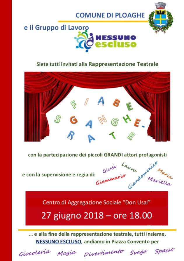 NESSUNO ESCLUSO: Rappresentazione teatrale "Fiabe sgangherate"