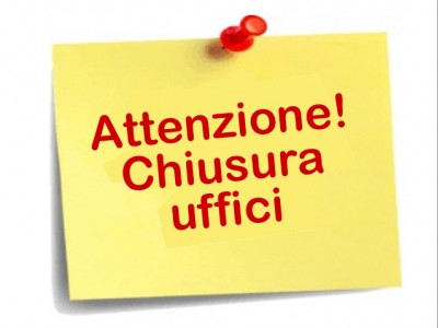 Lunedì 3/12/2018: chiusura di alcuni uffici comunali
